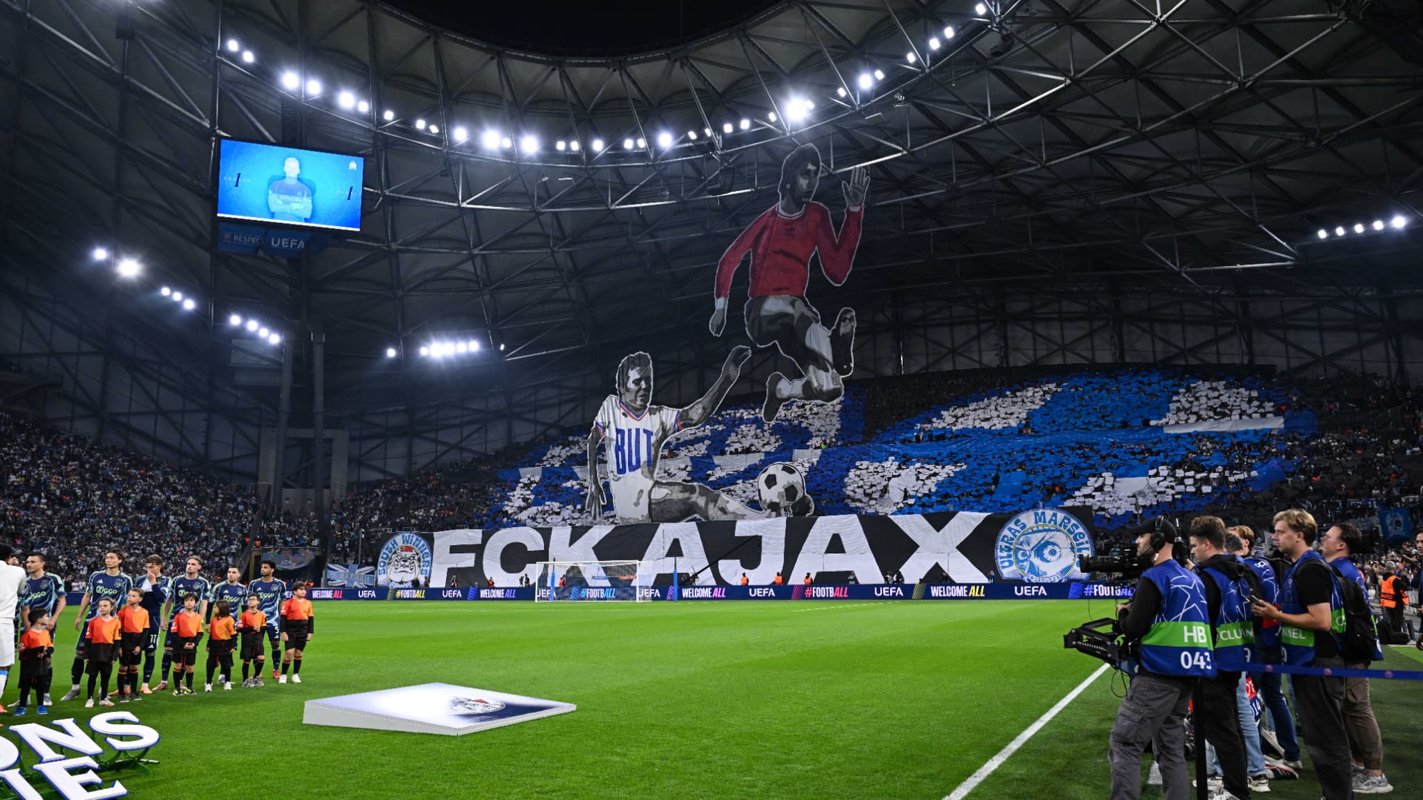 Le tifo du Vélodrome pour OM-Ajax - le 30/09/2025