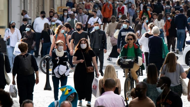 Dans une rue de Nantes le 1er avril 2021