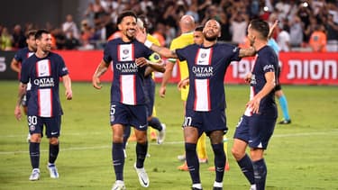 La joie de Marquinhos et Neymar