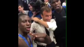 Benjamin Mendy et Emmanuel Macron