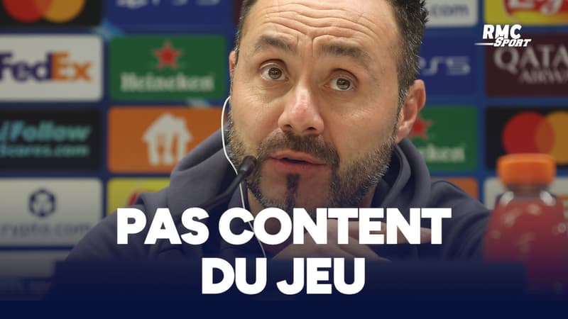 OM : "Je ne suis pas content de la qualitÃ© de jeu", avoue De Zerbi