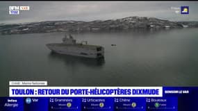 Toulon: le porte-hélicoptères Dixmude de retour après sa mission dans l'Arctique