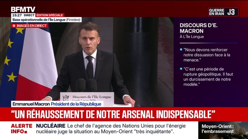 Dissuasion nucléaire: “J’ai ordonné d’augmenter le nombre de têtes nucléaires de notre arsenal”, annonce Emmanuel Macron