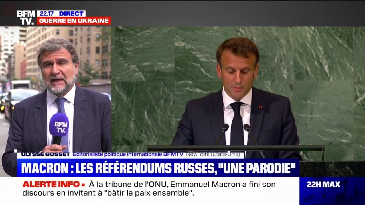 Guerre En Ukraine: à L'ONU, Emmanuel Macron Dénonce Le "retour à L’âge ...