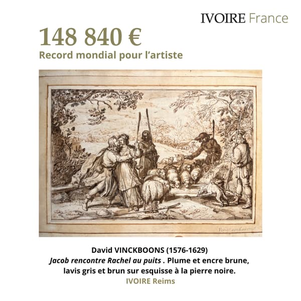 Créé en 1623 par le peintre néerlandais David Vinckboons, ce dessin s'est vendu 148 840 euros lors d'une vente aux enchères à Reims le 6 octobre 2024.