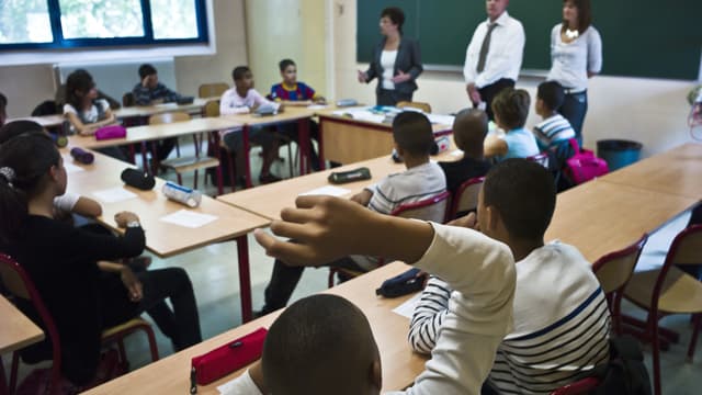 Une classe de collégiens lyonnais, le 2 septembre 2010 le jour de la rentrée scolaire.