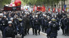 Des CRS lors d'une manifestation contre la loi Travail le 17 mai à Paris (image d'illustration)