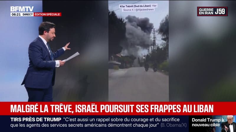 Guerre au Moyen-Orient: Israël poursuit ses frappes au Liban, malgré la trêve