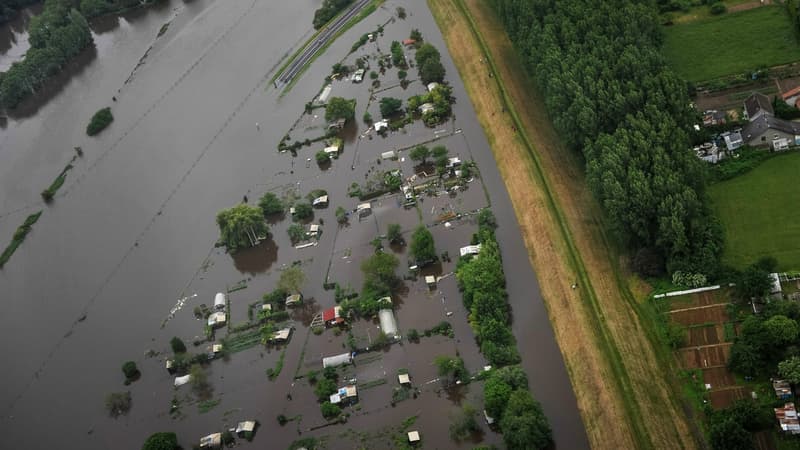 Des inondations près de Blois le 2 juin. 