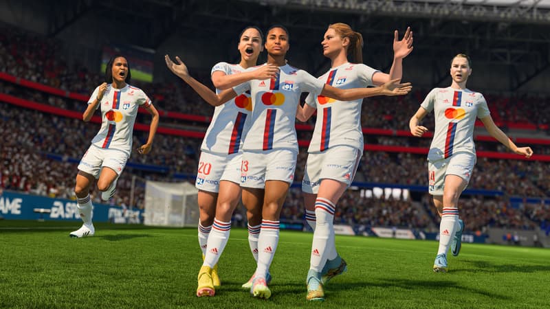 L'équipe féminine de l'Olympique Lyonnais dans FIFA 23.