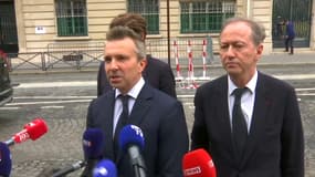 Christophe Ingrain et Olivier Cousi, avocat d'Eric Dupond-Moretti devant la Cour de justice de la République, le 16 juillet 2021.