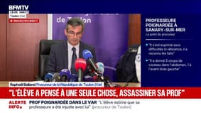 L'adolescent qui a poignardé sa professeure "a évoqué la possibilité de mettre fin à ses jours", indique le procureur de la République de Toulon