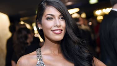 Ayem Nour à la cérémonie des Globes de Cristal à Paris, le 13 avril 2015
