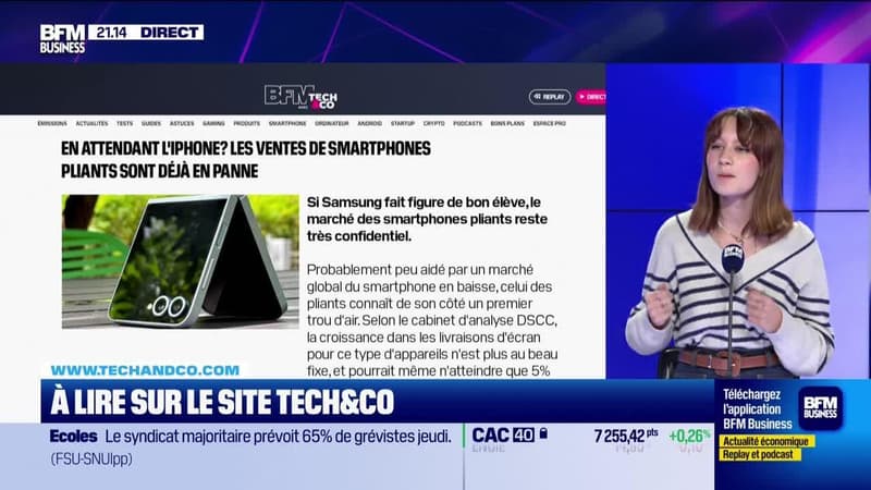 À lire sur le site Tech&Co : En attendant l'Iphone, les ventes de smartphones pliants sont déjà en panne, par Salomé Ferraris - 03/12