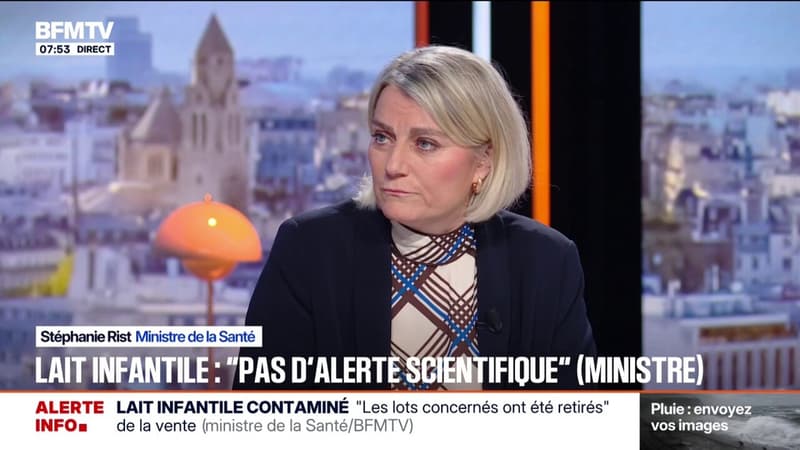 Lait en poudre contaminé: "Il n'y a pas d'alerte scientifique", indique la ministre de la Santé Stéphanie Rist