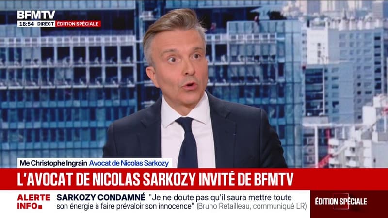Nicolas Sarkozy condamné: "Il est innocent, nous en sommes convaincus", assure son avocat Me Christophe Ingrain