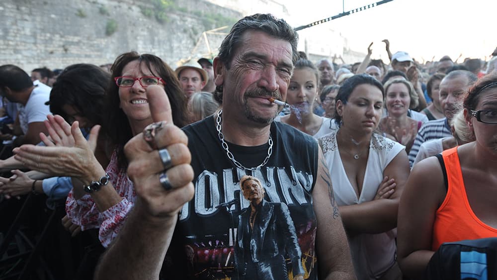 Un fan de Johnny, aux Francofolies de La Rochelle, en juillet 2015.