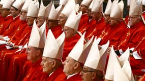Des cardinaux réunis à la basilique Saint-Pierre ce jeudi 1er mai 2025. 