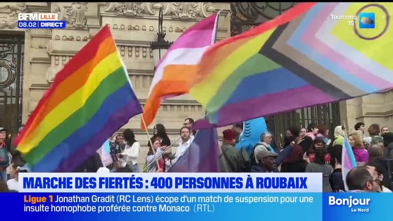 Roubaix: la première marche des fiertés de la ville rassemble 400 personnes 