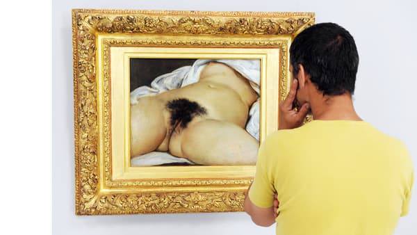 "L'Origine du monde", tel que visible au musée d'Orsay. "L'Origine du monde", tel que visible au musée d'Orsay.