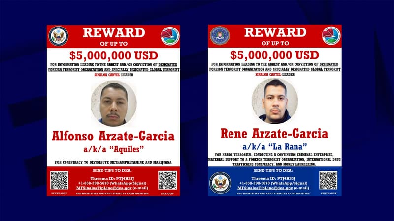 Les États-Unis offrent une récompense de 10 millions de dollars pour arrêter deux figures du cartel de Sinaloa