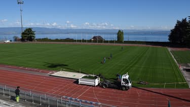 Avec vue sur le lac Leman, le stade Camille Fournier servira de terrain d'entrainement à l'équipe nationale allemande de football durant toute la compétition.