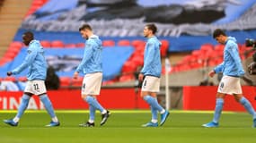 Les joueurs de Manchester City, à Londres le 17 avril 2021