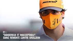 F1 : "Dangereux et inacceptable", Sainz remonté contre Grosjean
