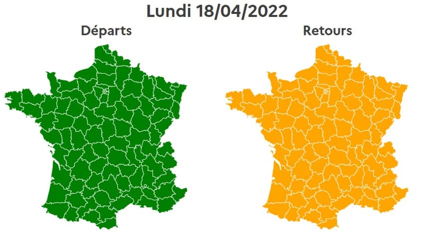Le trafic sera orange dans le sens des retours ce lundi de Pâques.