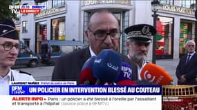 Policier blessé à Paris: armé d'un couteau, l'assaillant "a essayé d'en faire usage à deux reprises contre des fonctionnaires de police", déclare Laurent Nuñez