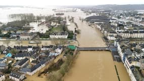 Vue aérienne de Redon, le 31 janvier 2025. Photo d'illustration