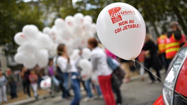 Manifestation contre la réforme du Code du travail, le 12 septembre 2017 à Nantes.