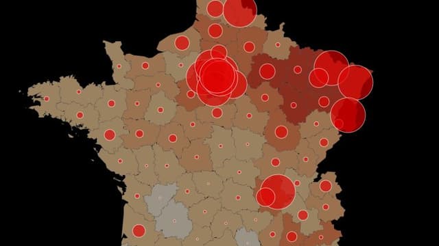 CARTE INTERACTIVE - Coronavirus: la situation en direct dans les régions de France