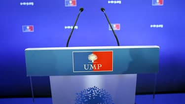 Tribune vide au siège de l'UMP, en novembre 2012.