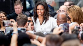 Michelle Obama arrive au Rockfeller Plaza, le 11 octobre 2018, à New York.