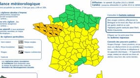 Météo France a placé samedi huit départments en vigilance orange pour orages violents