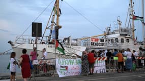 Le Handala dans un port italien, le 18 juillet