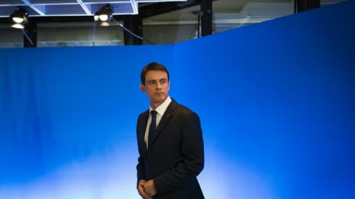 Le Premier ministre Manuel Valls le 14 avriil 2016 à Mantes-La-Jolie