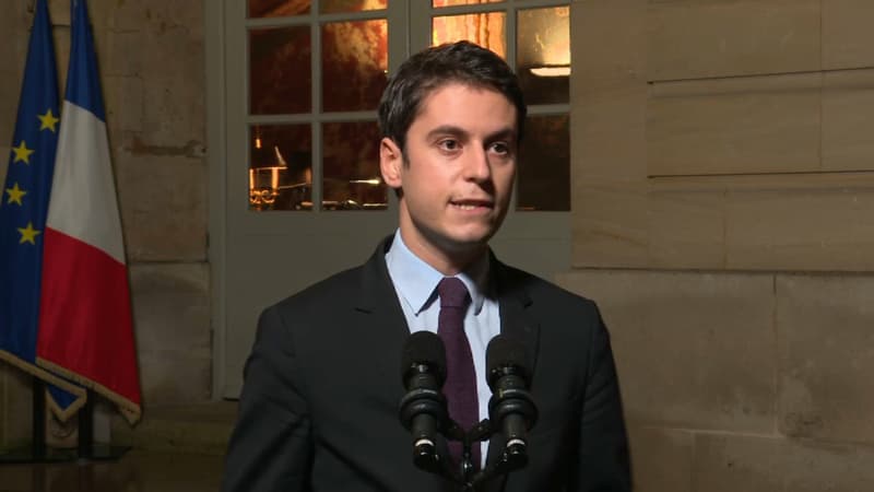 Gabriel Attal ce jeudi soir depuis Matignon.