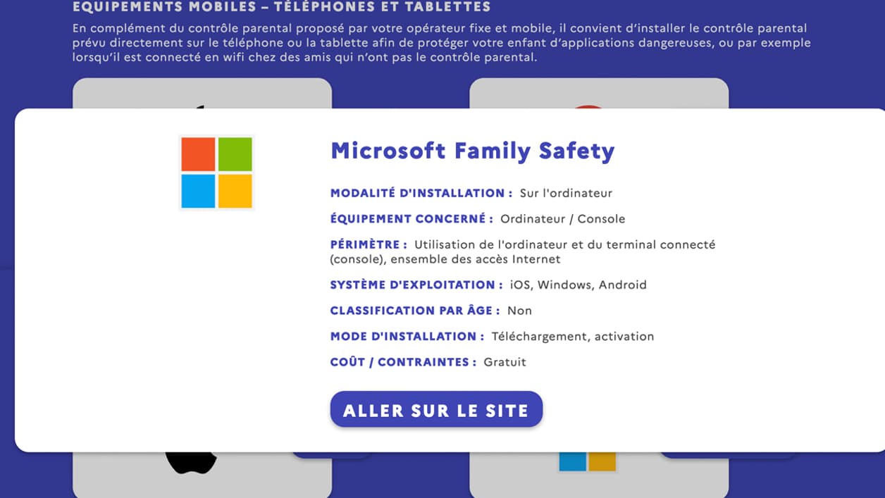 Capture d'écran du site jeprotegemonenfant.gouv.fr Capture d'écran du site jeprotegemonenfant.gouv.fr