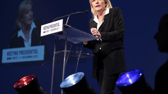 Marine Le Pen a autour de 300 promesses de signatures d'élus, sur les 500 requises pour pouvoir se présenter au premier tour de l'élection présidentielle, selon Louis Alliot, le numéro 2 du Front national. /Photo prise le 11 décembre 2011/REUTERS/Vincent