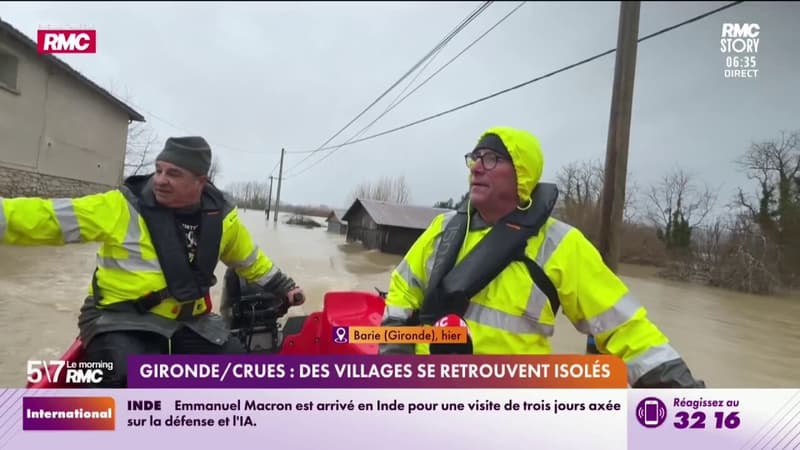 Crues : trois départements toujours en vigilance rouge, des habitants isolés en Gironde