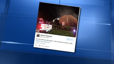 L'église Mount Zion African, située à Greeleyville, en Caroline du Sud, a été ravagée par les flammes, la nuit dernière.