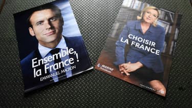 Emmanuel Macron et Marine Le Pen, qualifiés pour le second tour de l'élection présidentielle.