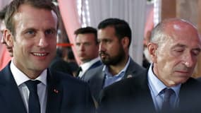 Emmanuel Macron, Alexandre Benalla et Gérard Collomb, le 20 juin 2017 