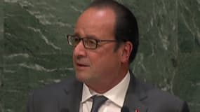 François Hollande à la tribune de l'Assemblée générale de l'ONU, le 28 septembre 2015