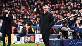 Carlo Ancelotti lors du match PSG-Real en Ligue des champions, le 15 février 2022