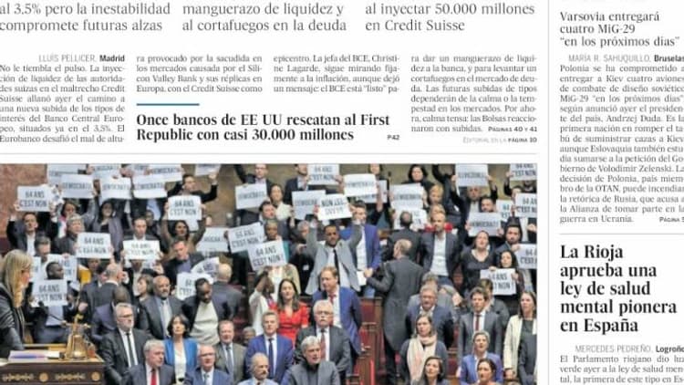 La une d'El Pais du 17 mars 2023 