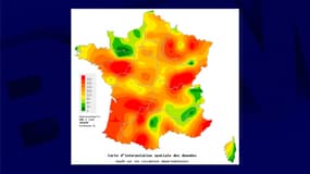 La carte de l'activité des diarrhées aiguës en France sur la semaine du 9 au 15 décembre