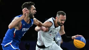Lucas Dussoulier lors de France-Serbie, le 4 août 2024